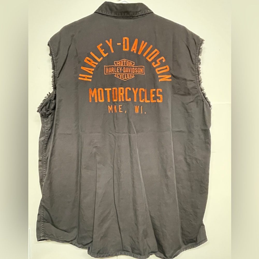 Harley-Davidson Men's Button-Up Blowout Muscle Sleeveless Shirt